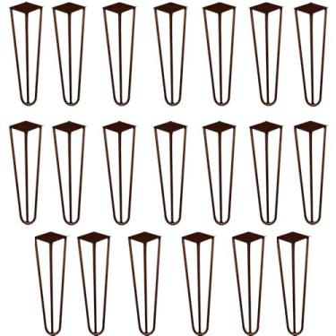 Imagem de Kit 20 Pés de Metal 30 CM Hairpin Legs Mesa de Canto Rack e Puffs Bronze G41