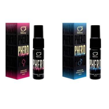 Imagem de Kit Casal Perfume Phero Masculino e Feminino 15Ml Sexy Fantasy