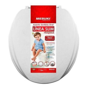 Imagem de Assento Tampa Vaso Oval Almofadado Slim Branco Mebuki