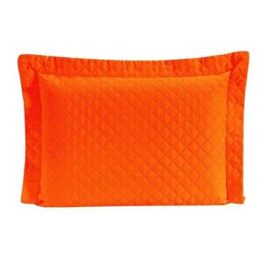 Imagem de Porta Travesseiro Requinte 65cm x 45cm 100% Poliéster 1 Peça Laranja -