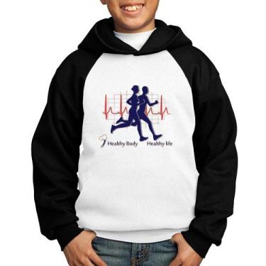 Imagem de Moletom Infantil Batimentos Cardíacos Corrida - Foca na Moda, Branco, 