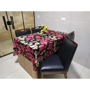 Imagem de Toalha de Mesa de Cozinha Copa Sala de Jantar 4 Lugares 1,40m x 1,40m 