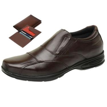 Imagem de Sapato Social Masculino Moderno Esporte Fino + Carteira - Gmm Shoes, M