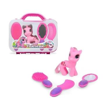Imagem de Maletinha Kit Beleza Unicornio Escova e Espelho Pakitoys