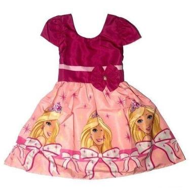 Imagem de Vestido Infantil Temático Barbie Luxinho + Tiara - Pequenos Encantos B