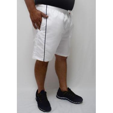 Imagem de Short Bermuda Tactel Plus Size Butu Biru Extra Grande Branco - BUTU BI