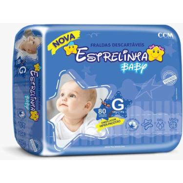 Imagem de Fralda Estrelinha Baby Hiper tamanho G 1 Pacote Com 80 Unidades