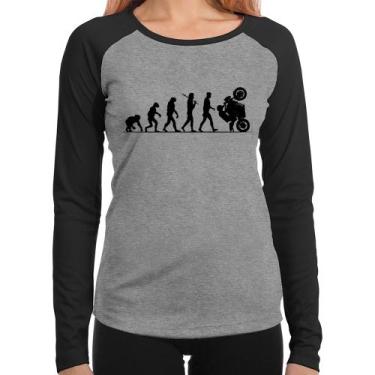 Imagem de Baby Look Raglan Evolução do Grau XJ6 Manga Longa - Foca na Moda, Cinz