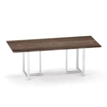 Imagem de Mesa de Reunião Retangular Tubular P25 Pandin 2,6 M Walnut e Cinza