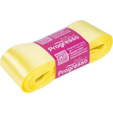 Imagem de Fita de Cetim 38MM X 10M Amarelo Canário 242 - Fitas Progresso