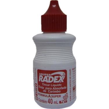 Imagem de Tinta para Carimbo 40ML Vermelha  Caixa com 12 Unidades - Radex