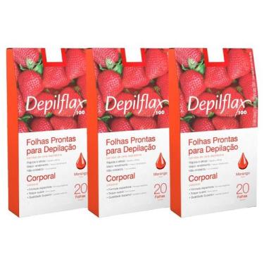 Imagem de Kit 3 Caixas Folhas Prontas Cera Depilatória Depilação Corporal Depilf