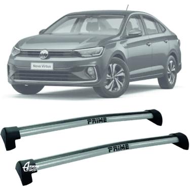 Imagem de Rack Teto Aluminio Prime VW Virtus 2024 até 26 Prata PR098