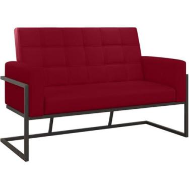 Imagem de Namoradeira material sintético Base de ferro para Recepção Sala de Est