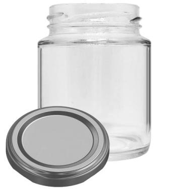 Imagem de Potes Vidro 240ml Doces, Geleias, Bolos, Lembranças Com Tampa De Metal