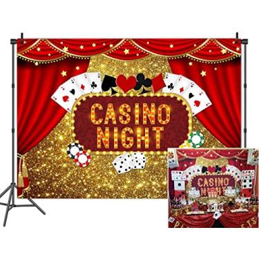 Imagem de Vinil 2,5 x 1,8 m Casino Night Poker Dice Cortinas de Fotografia Pano de Fundo Dourado Glitter Bokeh Foto Fundo de Festa de Aniversário Banner Decorações Banner Cabines de Fotos Estúdio Adereços Mesa