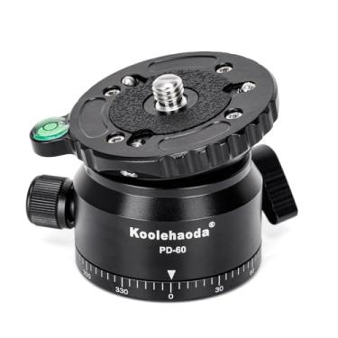 Imagem de Koolehaoda PD-60 Base de nivelamento do tripé Nivelador de câmera,Inclinação 15°, com rosca de 3/8", nível de bolha de deslocamento e base panorâmica de 360° para cabeça de vídeo, tripés e monopés