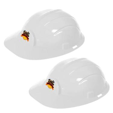 Imagem de 2 Chapéus Construção Capacete Fantasia Engenheiro Branco - Toy Master