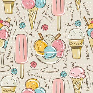 Imagem de Papel De Parede Decorativo Sorveterias Kit 4 Rolo 2.5x0.50cd - DEKAL D