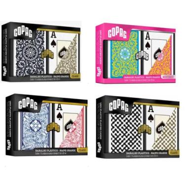Imagem de Baralho Plástico Preto Modelo Naipe Grande Duplo Class Copag