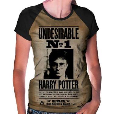 Imagem de Camiseta Raglan Baby Look Harry Potter Ref:394 - smoke, Preto, G