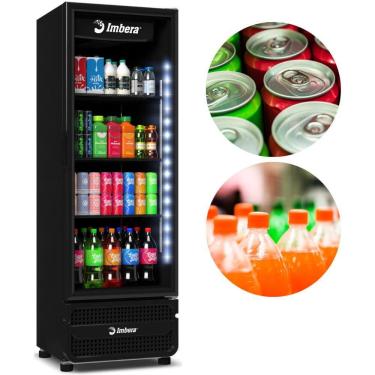 Imagem de Refrigerador Expositor Vertical 485 Litros Full Black LED Bivolt Porta de Vidro VRS16 Imbera
