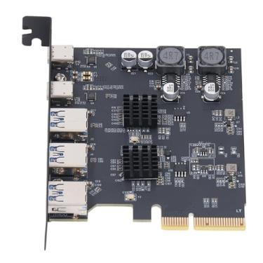 Imagem de Placa de Expansão USB3.2 GEN2 de Alta Velocidade, Placa PCIE 4X de 0 Gbps Com 3 Portas Tipo A e 2 Portas Tipo C para Placa-mãe de Computador, Placa de Expansão USB para