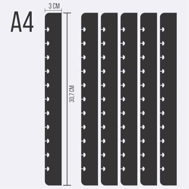 Imagem de Kit 03 Pares Filetes Conectores para Capas de Sistema de disco Inteligente em Plástico PP Cristal (A4-30,7x3cm)