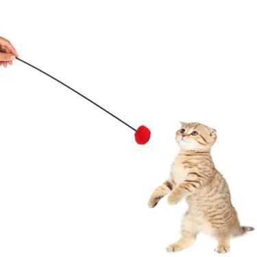 Imagem de Varinha para gatos Brinquedo Interativo Vara pra Gato Sisal Colorida Penas Plumas Varios Modelos (Pluma)