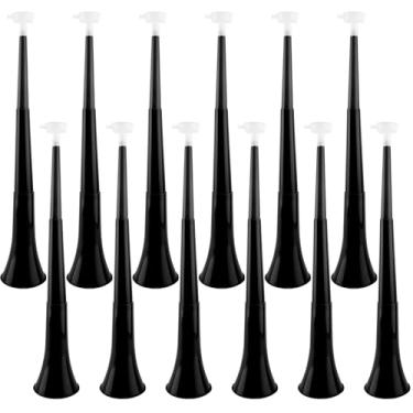 Imagem de Hoarost 12 Pcs 23 Inch Collapsible Stadium Horn Vuvuzela Plastic Collapsible Cheering Trumpets Noisemakers Cheer Horn Blow Horn for Sporting Events Football Carnival Party Favors (Color set 1)