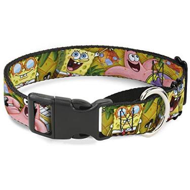 Imagem de Buckle-Down Coleira para cães com gamarra e poses de estrela do mar Patrick Patrick Ouro de 38 a 66 cm de largura 2,5 cm de largura