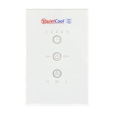Imagem de QuietCool Interruptor sem fio com ventilador para toda a casa - sem necessidade de fiação rígida - capacidade de três velocidades - temporizador de contagem regressiva de 1/2/4/8/12 horas - alcance de