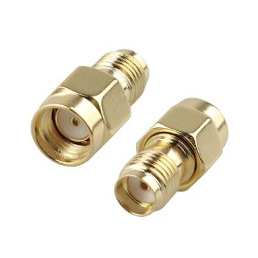 Imagem de Futheda 2 peças RP-SMA macho para SMA fêmea conector de antena adaptador coaxial para roteador WiFi PCIE adaptador de placa de rede FPV controlador de drone 4G LTE câmera de trilha celular câmera de