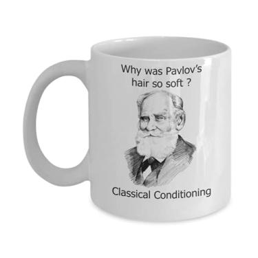 Imagem de InkCallies Canecas engraçadas de psicologia - Why Was Pavlov's Hair So Soft? - Presentes ideais para psicólogos 325 ml, MUG-R8OFN8MBLZ-325 ml, Branca