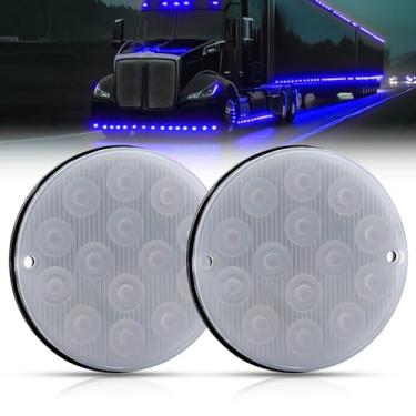Imagem de Ygmylandbb Luz de LED para marcador lateral, 14 LEDs de alto brilho, lâmpada de efeito piscante para trailer, luz de aviso lateral de caminhão, conjunto de 2 (azul) Ygmylandbb008