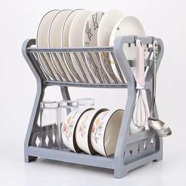 Imagem de Escorredor de Louças 13 Pratos Secador Louça escorredor de Cozinha seca Copos Desmontável (Cinza)