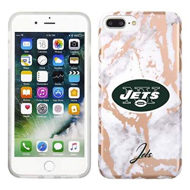 Imagem de Prime Brands Group Capa de celular para Apple iPhone 8 Plus/7 Plus/6S Plus - Branco/Ouro rosa - Licenciado pela NFL New York Jets