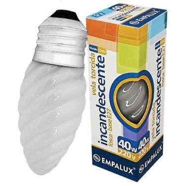 Imagem de Lâmpada Incandescent Vela Fosca Torcida 40W 220V E27 Empalux, 220V