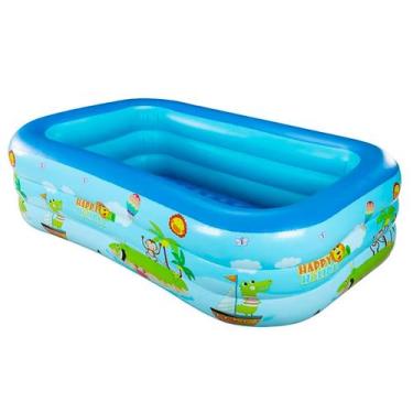 Imagem de Piscina Inflável Infantil Retangular Suplayer Family Funpool Azul 380 