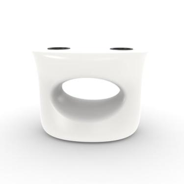 Imagem de REZVANI FURNITURE STUDIO Mesa lateral amplificada Tenjam Splash Series para uso na piscina, mesa lateral de piscina para uso em prateleira de sol e profundidades de água de até 25,4 cm (branco