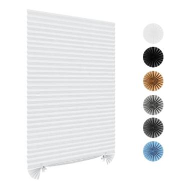 Imagem de Persianas adesivas para janelas, sem perfuração, persianas temporárias, sem perfuração, cortinas de papel plissadas, filtragem de luz, persianas de papel plissadas, persianas de clipe para cozinha, pátio, banheiro