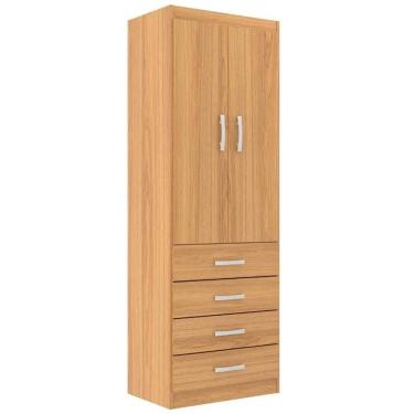 Imagem de Guarda Roupa Evidencia Camiseiro Solteiro 2 Portas 4 Gavetas Cor Cinamomo