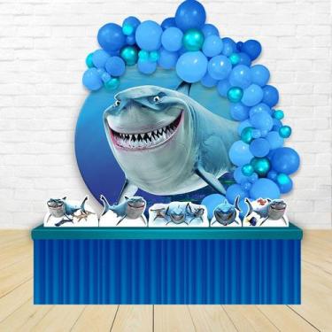 Imagem de KIT FESTA KIT FESTA PAINEL REDONDO Decoração Infantil Tubarão Bruce - 