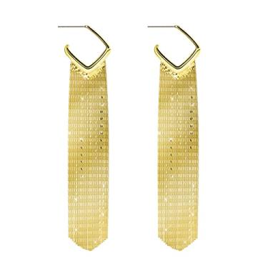 Imagem de KristLand - S925 Brinco de prata com pingente de franja e franja, brincos elegantes e delicados, Cristal, Cristais