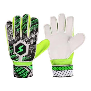 Imagem de Deevoka Luvas do goleiro de futebol Luvas de treinamento para engrenagens protetora Luvas de goleiro para crianças, Tamanho Verde 10