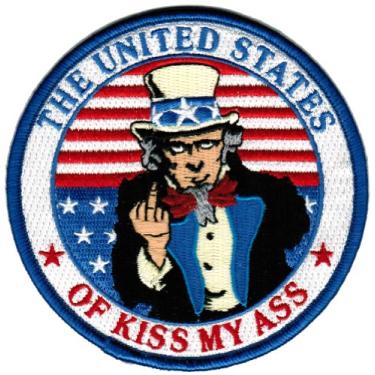 Imagem de Angry Uncle Sam Patch Bordado Joke Gift United States of Kiss My Ass Iron-On