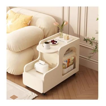 Imagem de LICONG-2020 Cabeleireiro lateral creme, vento, areia, cabelo, armário lateral, sala de estar, tipo de unidade pequena, armário de chá, móvel e criativo, pequeno carrinho de canto (A)