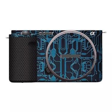 Imagem de Adesivo de capa de câmera para Sony ZV-E10 película protetora antiarranhões decoração (azul circuito)