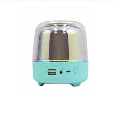 Imagem de Caixa de Som Bluetooth Portátil, LED RGB 3D, 5W, Bateria 1200mAh, Luminária Touch (Verde)