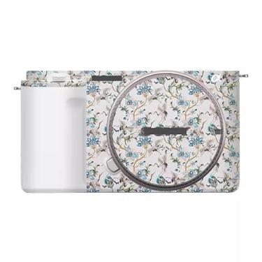 Imagem de Adesivo de capa de câmera branca para Sony ZV-E10 película protetora antiarranhões decoração protetora (couro branco + branco guindaste)